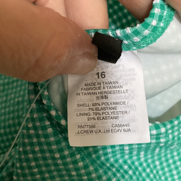J. Crew Mini Gingham One Piece Swimsuit - Picture 6 of 7